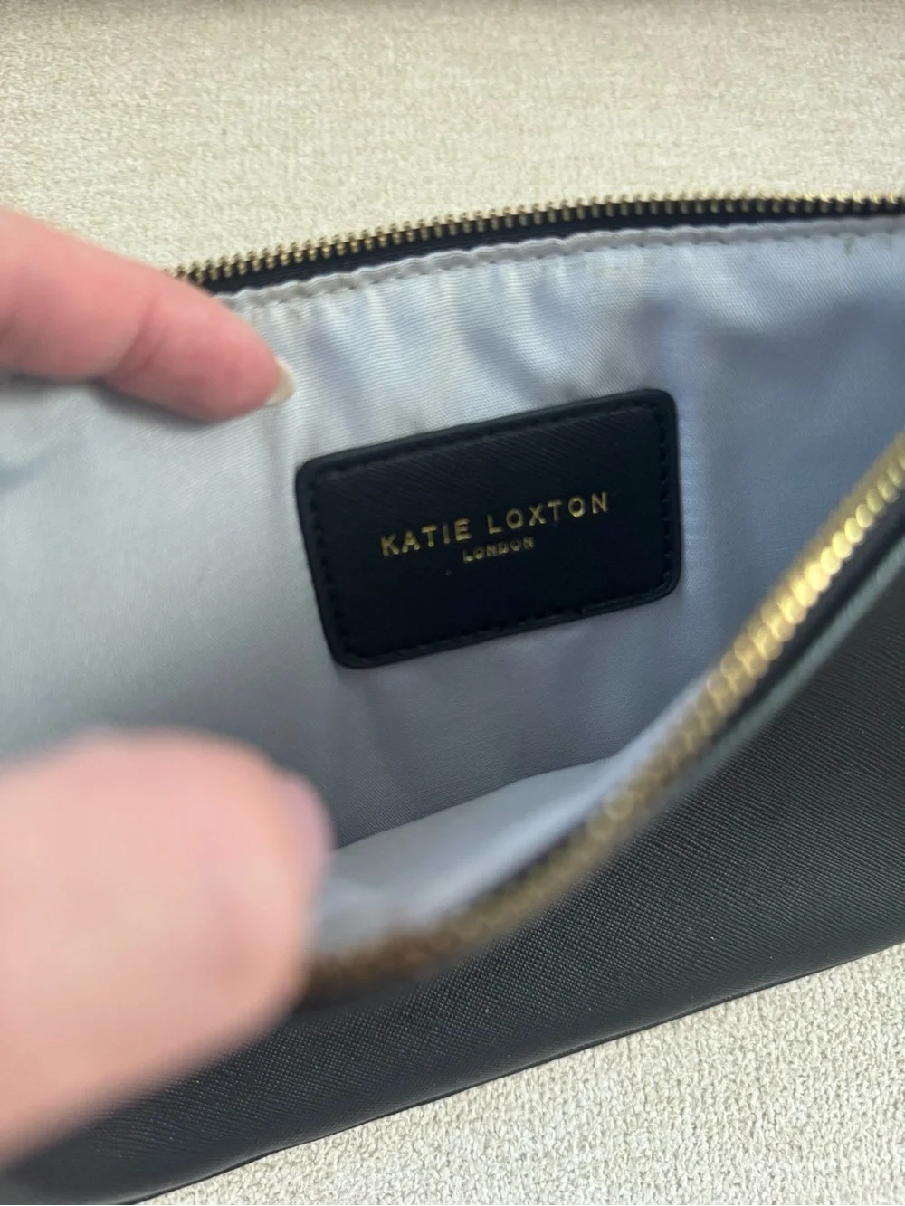 Katie Loxton Black 'TA-DAH!' Zip Pouch